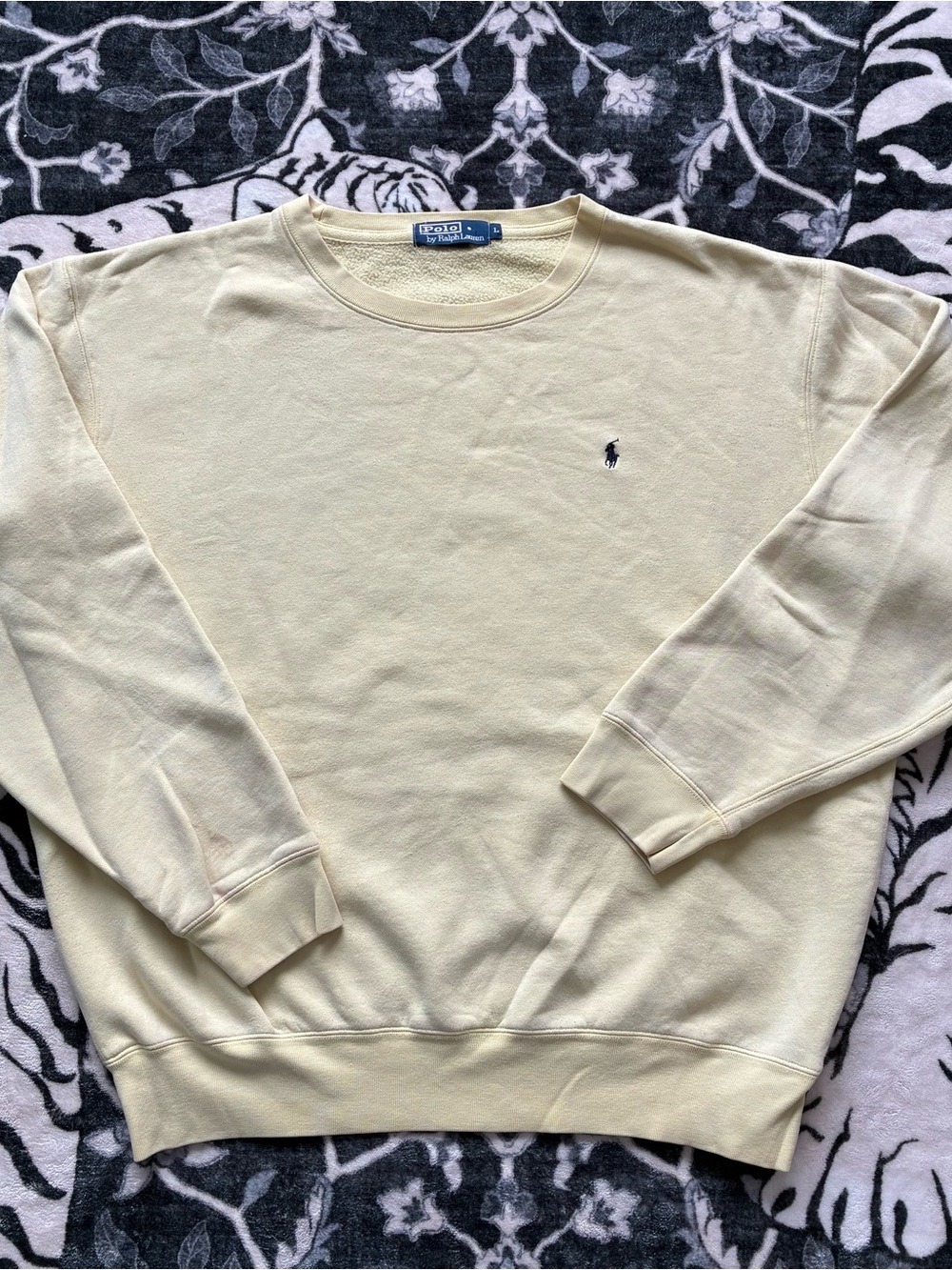 015 - VINTAGE 00s POLO RALPH LAUREN YELLOW PULLOVER SWEATSHIRT